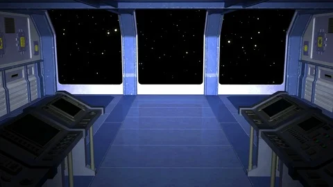 Star system seen from inside a futuristic spaceship Stock Footage 122512773