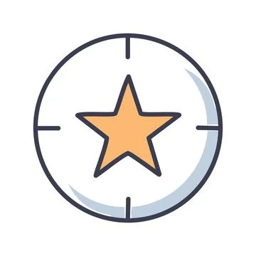 Star target icon. Simple vector graphic of a star inside a target. Ideal fo.. Stock Illustration