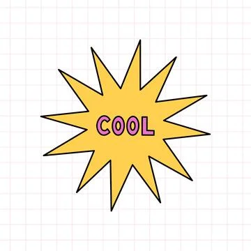 Star with the text Cool in the style of the 90s Stock Illustration