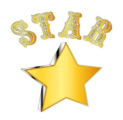 Star Text On White Stock Illustration