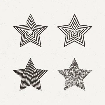 Star textures set. Vector illustration. Pattern geometric figure Illustrazione stock