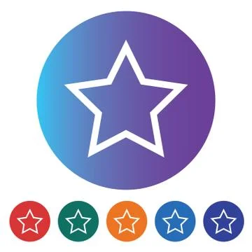 Star Thin Line Vector Icon Stock Illustration