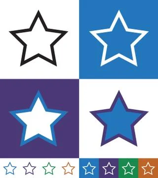 Star Thin Line Vector Icon Stock Illustration