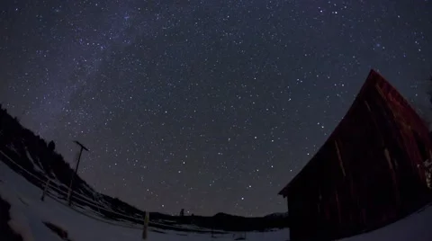 Star Time Lapse with Barn Stock Footage 49758699