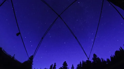 Star time lapse inside tent perspective colorado camping Video stock 37622338