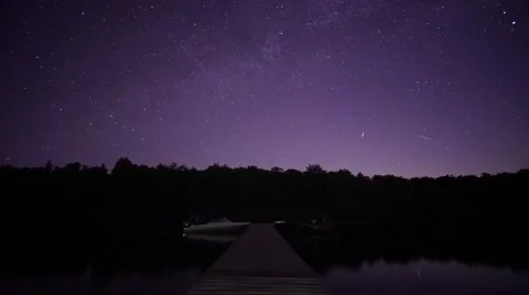 Star Time lapse Over Lake Stock Footage 64959907