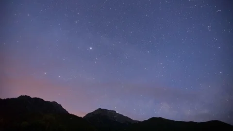 Star Time Lapse in the Sangre de Cristo Mountains Astrophotography Milky Way Stock Footage 94315228