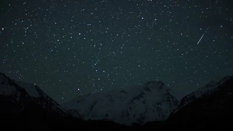 Star timelapse with mountain peak Stock Footage 94710706