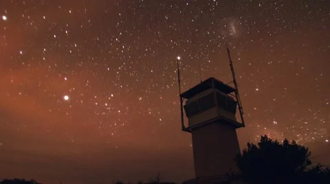 Star timelapse with tower Stock Footage 56297860