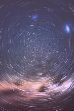 Star Trail in Antarctica. Vernadsky Station Fotos Stock