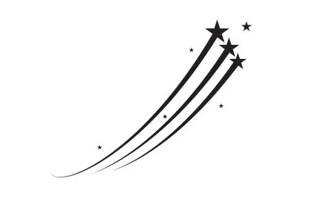 Star trail comet trace firework vector black lines Illustrazione stock