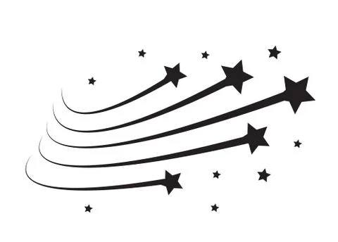 Star trail comet trace  lines on white background.  Illustration Stock Illustration