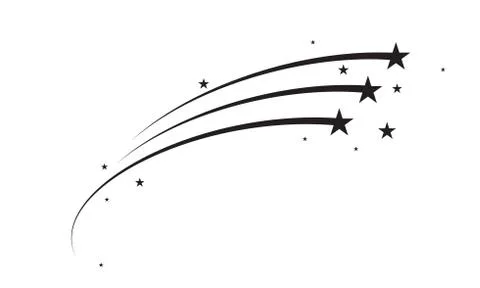 Star trail or comet trace of vector black lines Illustrazione stock
