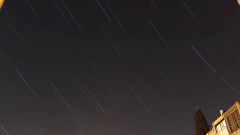 A star trail with Perseid meteors Stock Footage 158876269
