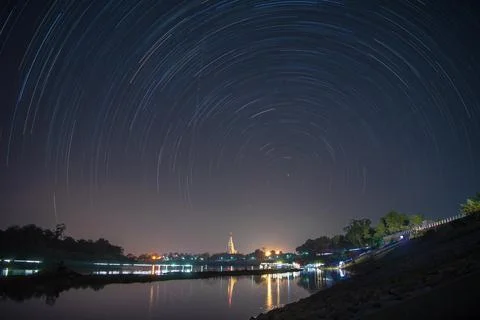A star trail is a type Stock Photos