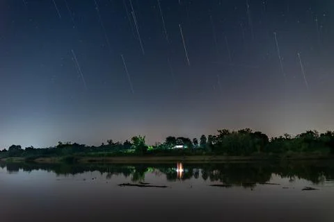 A star trail is a type Stock Photos