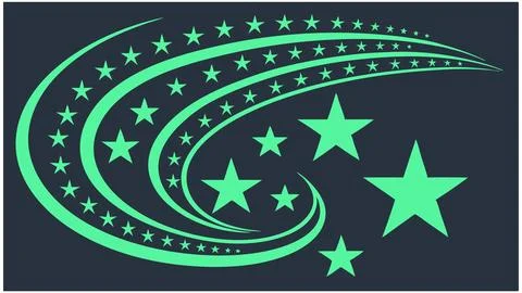 Star trail vector graphic design element for galaxy space background with green  Stock Illustration