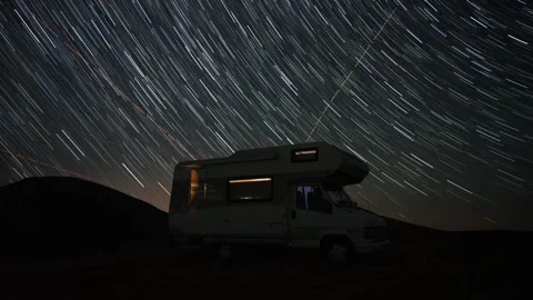 Star Trails Camper Stock Footage 211097133