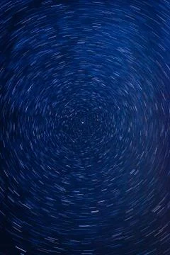 Star trails centered on the North Star Stock Photos