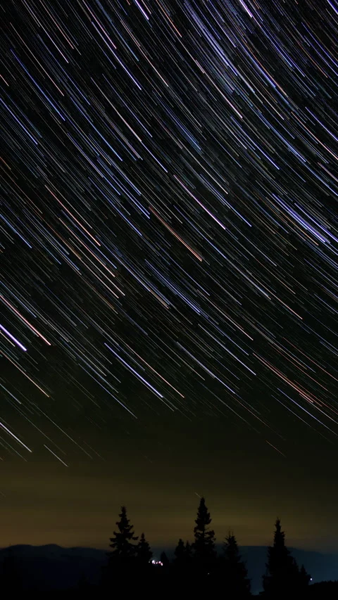Star trails in the night sky Stock Footage 284068672