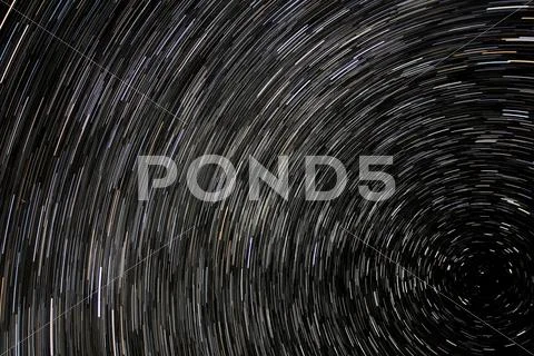 Star Trails North Star in Night Sky Astrophotography Stock Photos