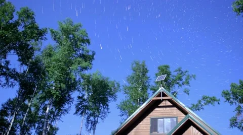 Star Trails Over Cabin Stock Footage 65322296