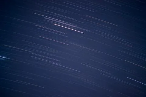 Star trails in the sky. Stock Photos