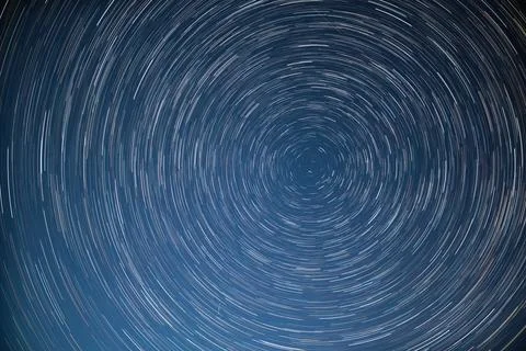 Star trails in sky Stock Photos