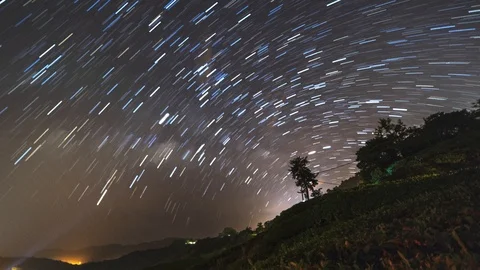 Star trails time lapse Stock Footage 106101104