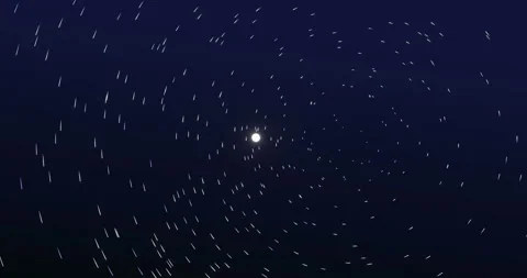 Star trails trace circles and traces on a night sky  Video stock 131484520