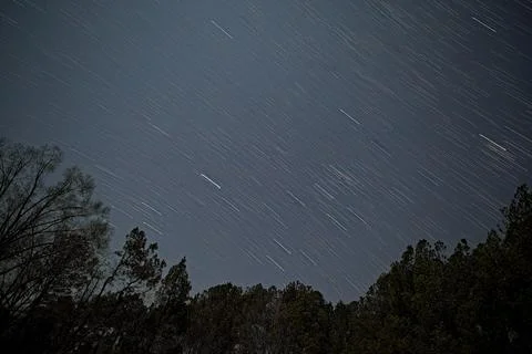 Star Trails, Winter Stock Photos