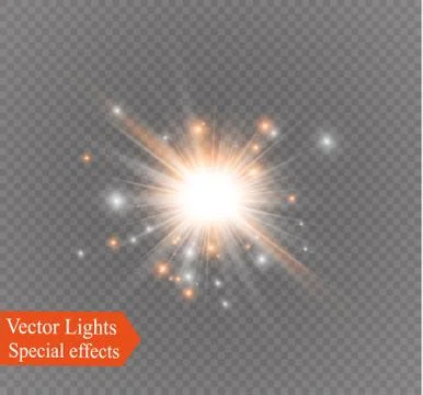 Star on a transparent background,light effect,vector illustration. burst with Stock Illustration