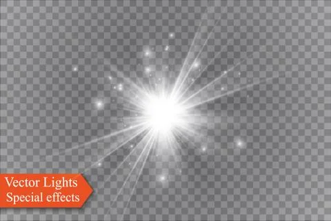 Star on a transparent background,light effect,vector illustration. burst with Stock Illustration