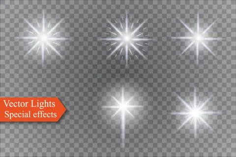 Star on a transparent background,light effect,vector illustration. burst with Stock Illustration