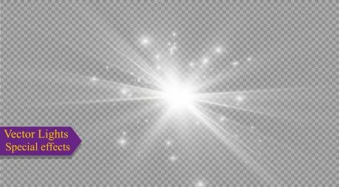 Star on a transparent background,light effect,vector illustration. burst with Stock Illustration