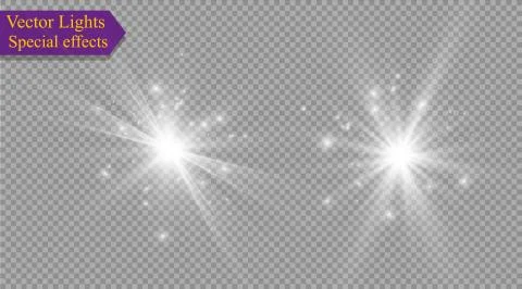 Star on a transparent background,light effect,vector illustration. burst with Stock Illustration