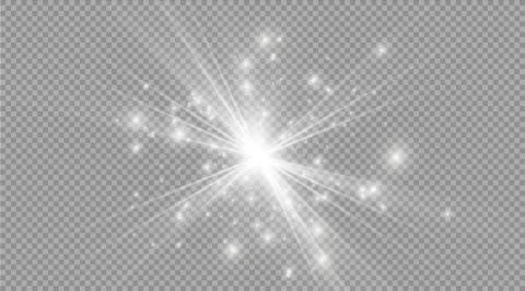 Star on a transparent background,light effect,vector illustration. burst with Illustrazione stock