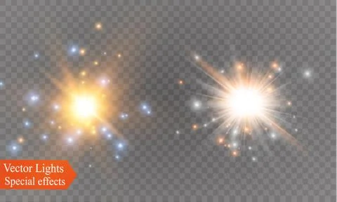 Star on a transparent background,light effect,vector illustration. burst with Stock Illustration