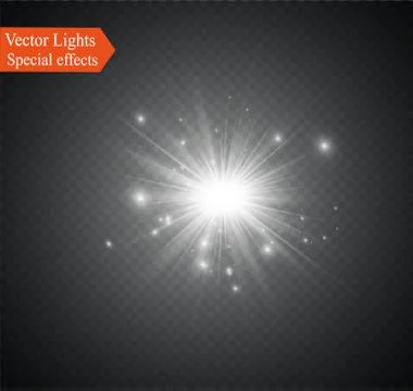 Star on a transparent background,light effect,vector illustration. burst with Stock Illustration