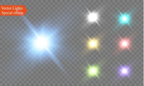 Star on a transparent background,light effect,vector illustration. burst with Stock Illustration