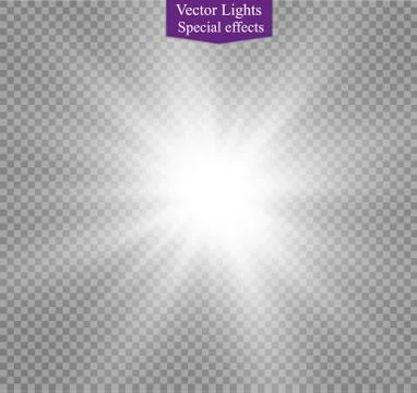 Star on a transparent background,light effect,vector illustration. burst with Illustrazione stock