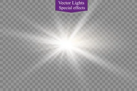 Star on a transparent background,light effect,vector illustration. burst with Stock Illustration