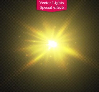 Star on a transparent background,light effect,vector illustration. burst with Illustrazione stock