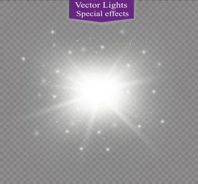 Star on a transparent background,light effect,vector illustration. burst with Stock Illustration