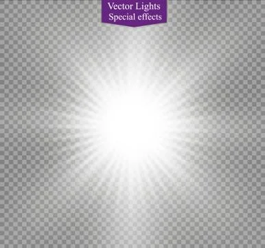 Star on a transparent background,light effect,vector illustration. burst with Stock Illustration