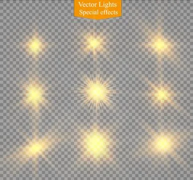 Star on a transparent background,light effect,vector illustration. burst with Illustrazione stock