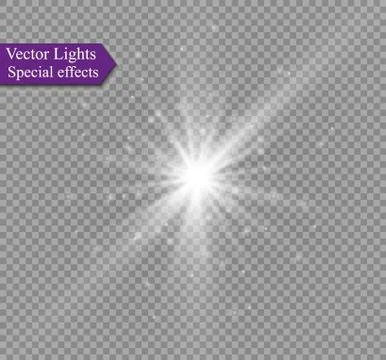 Star on a transparent background,light effect,vector illustration. burst with Stock Illustration