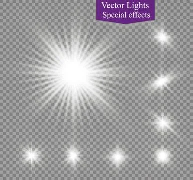 Star on a transparent background,light effect,vector illustration. burst with Illustrazione stock