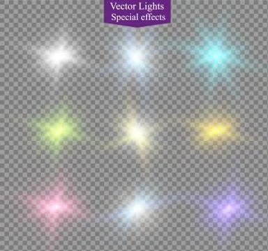 Star on a transparent background,light effect,vector illustration. burst with Stock Illustration