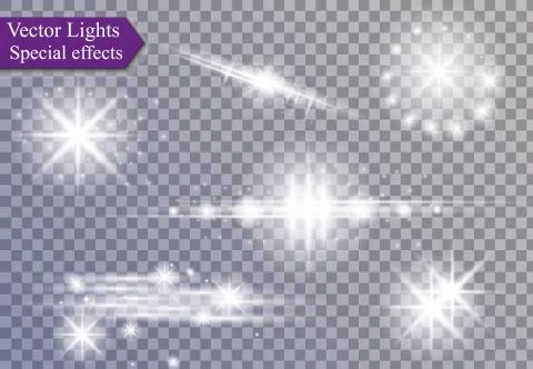 Star on a transparent background,light effect,vector illustration. burst with Illustrazione stock